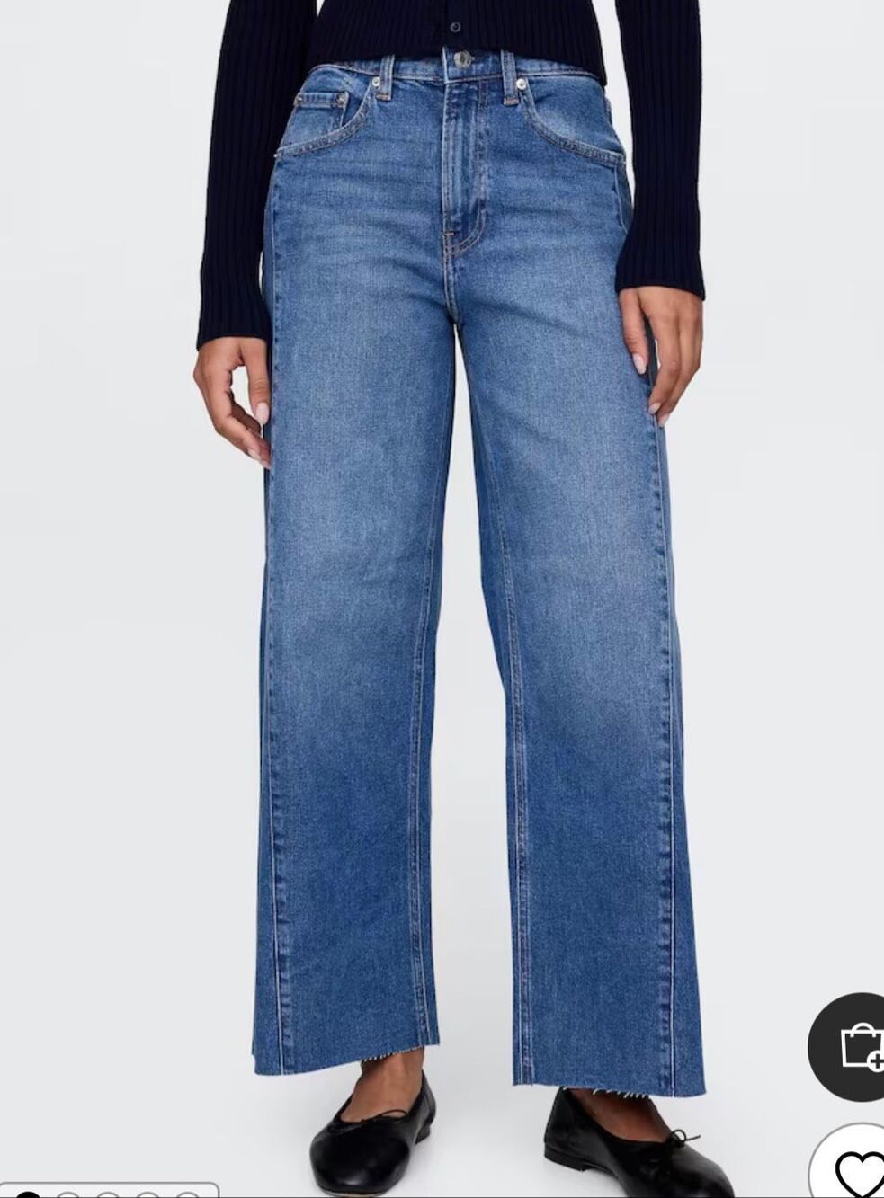 Gap high rise stride wide ankle leg jeans size 4